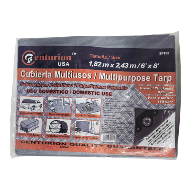 TARPAULIN SILVER 6'X 8' CENTURION SPT68