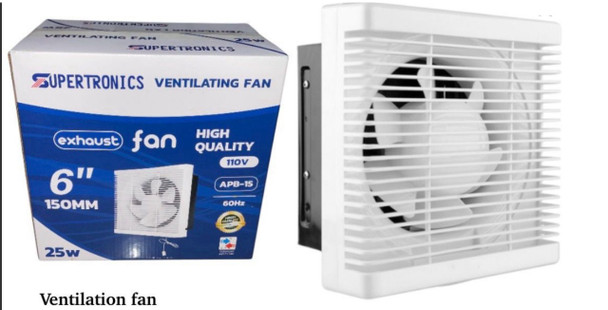 FAN VENTILATING EXHAUST 6" SUPERTRONICS 110V 60HZ 25W APB-15