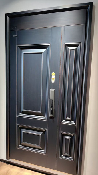 DOOR METAL BROWN WITH 1-SIDE PANEL NO GLASS HEAVY 2050x1200