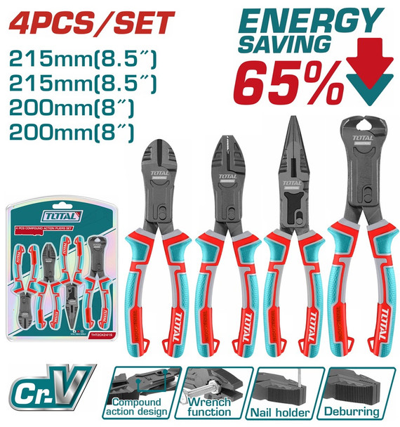 PLIERS 4PCS COMPOUND TOTAL THT2CK241S