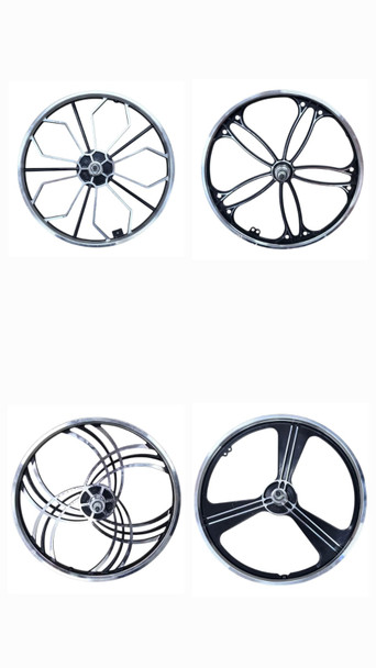BICYCLE WHEEL 20" MAG REAR CHROME AND BLACK