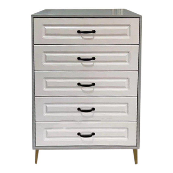 CUPBOARD STORAGE CABINET 306 5 DRAWERS WHITE