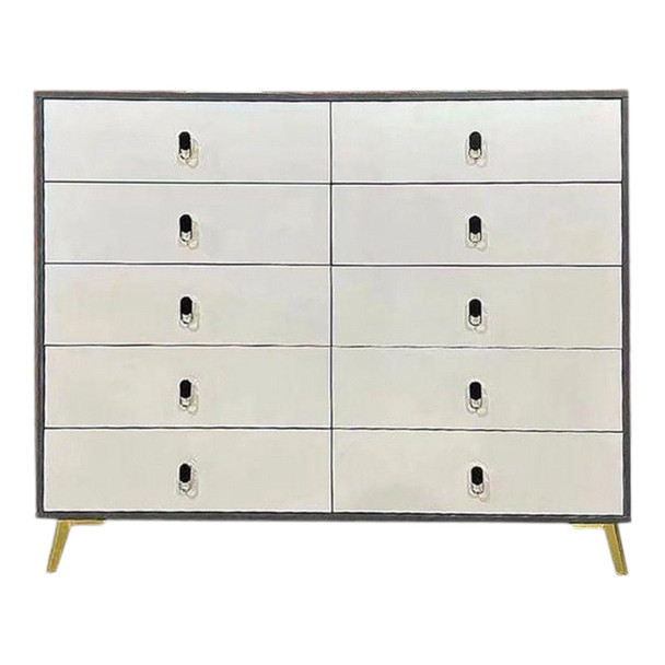 CUPBOARD STORAGE CABINET D18 10 DRAWERS VANITY WHITE