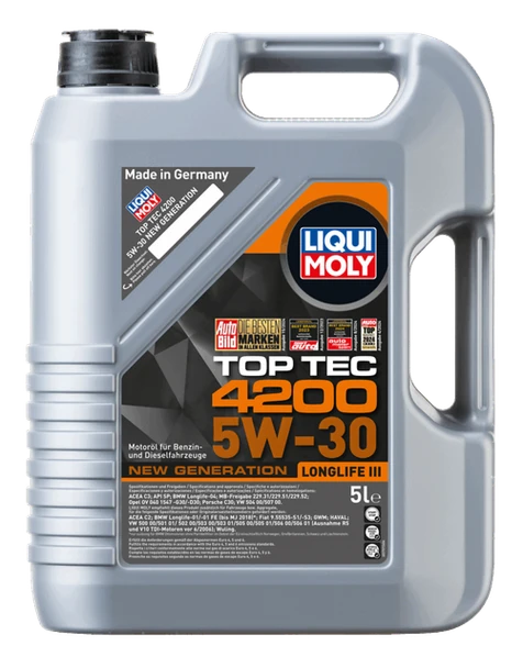 OIL LIQUI MOLY TOP TEC 4200 5W-30 4L NEW GENERATION LONGLIFE III 3715