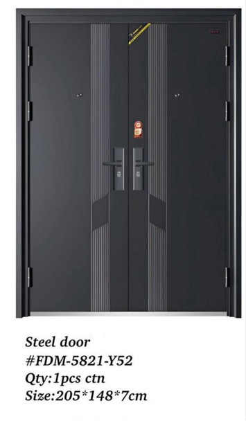 DOOR METAL DOUBLE BLACK FDM-5821-Y52 205X148X7CM