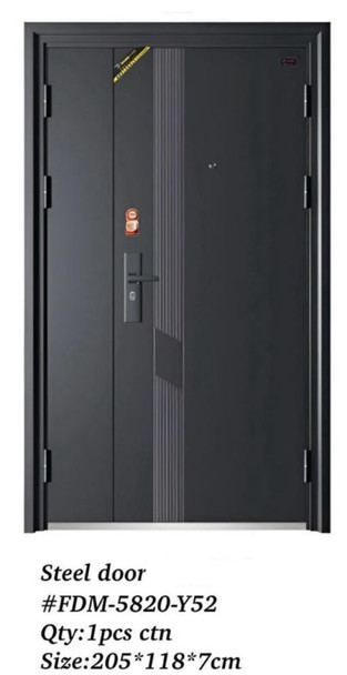 DOOR METAL WITH SIDE PANEL BLACK FDM-5820-Y52 205X118X7CM