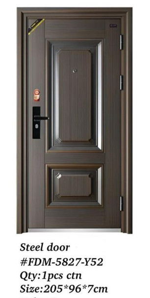 DOOR METAL SINGLE BROWN FDM-5827-Y52 205X96X7CM