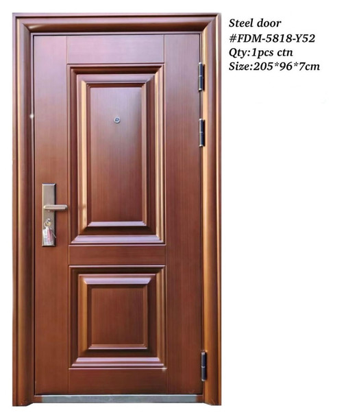 DOOR METAL SINGLE POLISH BROWN FDM-5818-Y52 205X96X7CM