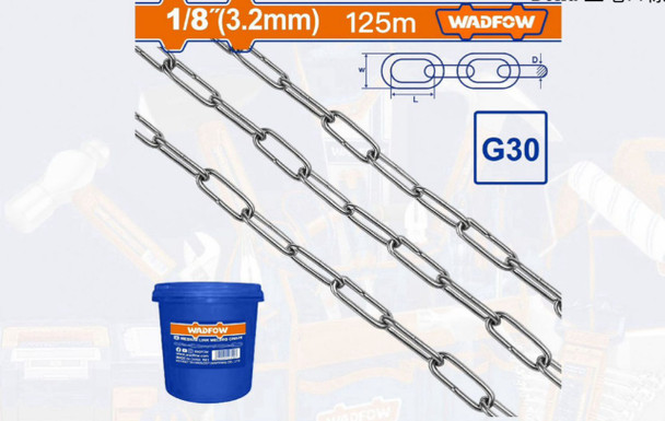 CHAIN 1/8" 6.2MM SILVER COLOR WADFOW WTLT1B03 SOLD BY FT
