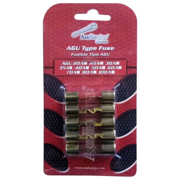 FUSE AUTO AGU-80A GOLD PLATED AUDIO PIPE SOLD 5PCS PACK