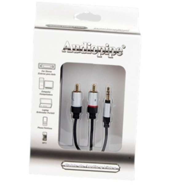 LEAD 1 3.5mm MALE STEREO TO 2 RCA MALE 6' AIQ-S35RCA-6 AUDIO PIPE