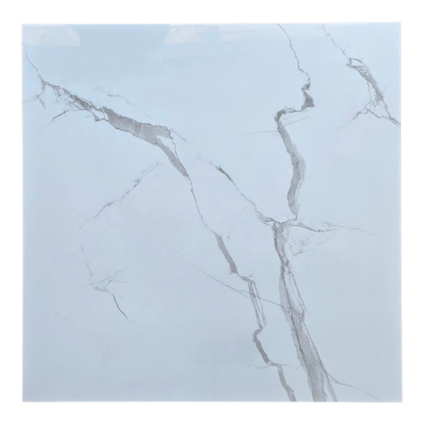 TILE CERAMIC 24X24 (60X60CM) #QP6001 WHITE SPLASH PORCELAIN GLAZED