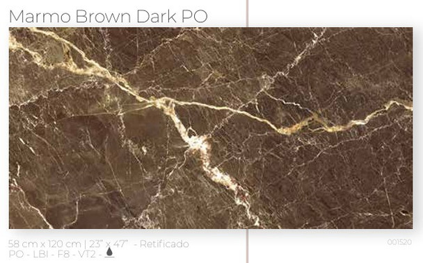 TILE CERAMIC 23X47 (58X120CM) MARMO BROWN