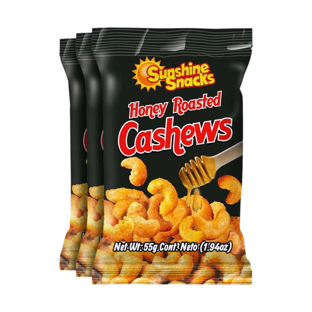 SUNSHINE SNACKS HONEY ROASTED CASHEW NUTS 55G 1.94OZ