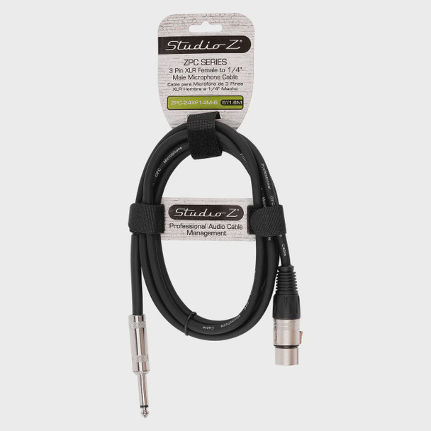 LEAD XLR FEMALE TO 1/4 MALE MONO 6' ZPC-24XF14M-6 STUDIO Z