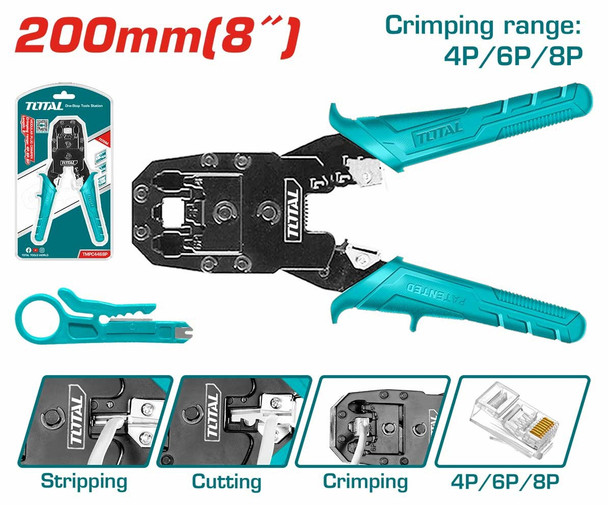 CRIMPING TOOL TOTAL TMPC4468P NETWORK CABLE 4P 6P 8P