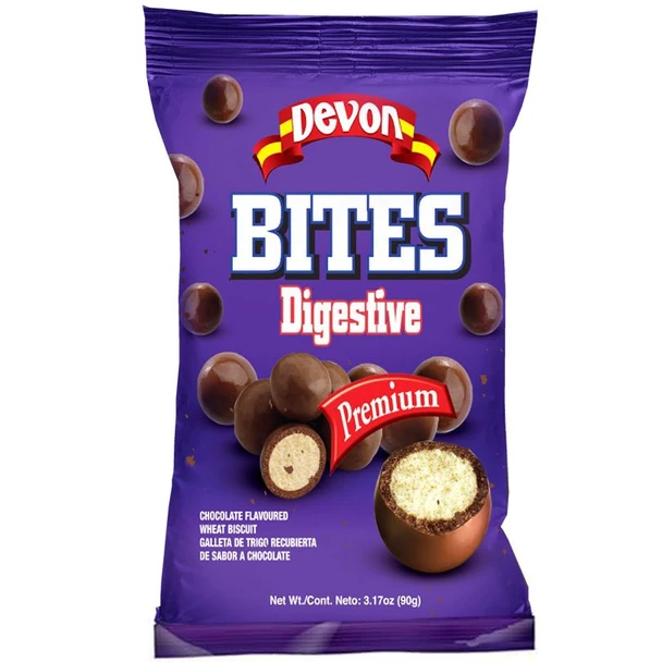 DEVON DIGESTIVE BITES CHOCOLATE PREMIUM 90g 3.17oz