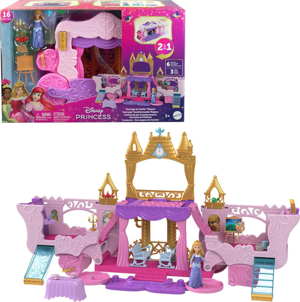 Toy Disney Princess Carriage to Castle Transforming Set