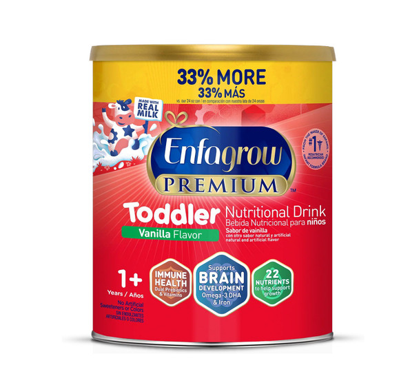 ENFAGROW PREMIUM TODDLER VANILLA FLAVOR 1+ YEARS 32oz 907g