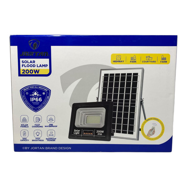 LAMP LED SOLAR FLOOD 200W JORTAN JT-91001-YY200W 6500K IP66