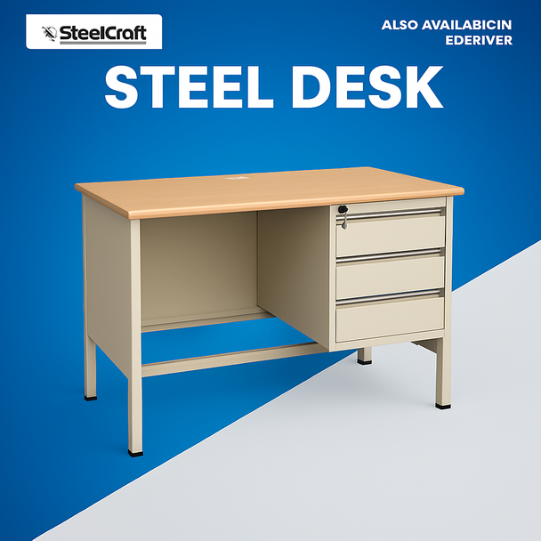 OFFICE DESK METAL 48"x 24" 3 DRAWER STEELCRAFT SC-D23