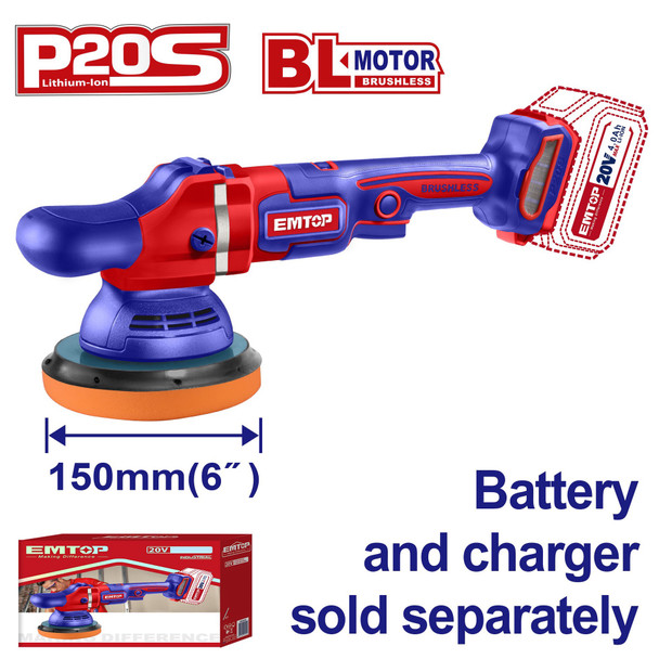 ANGLE POLISHER EMTOP ELAP2015 20V LITHIUM ION