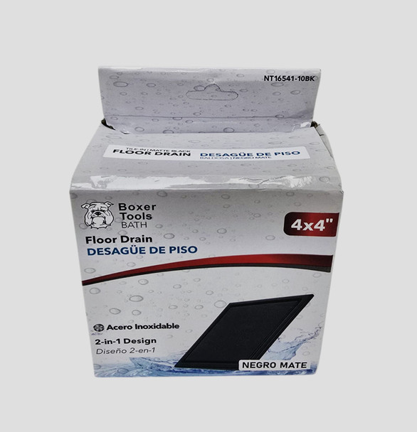 FLOOR DRAIN METAL BOXER TOOLS 4"X4" NT16541-10BK