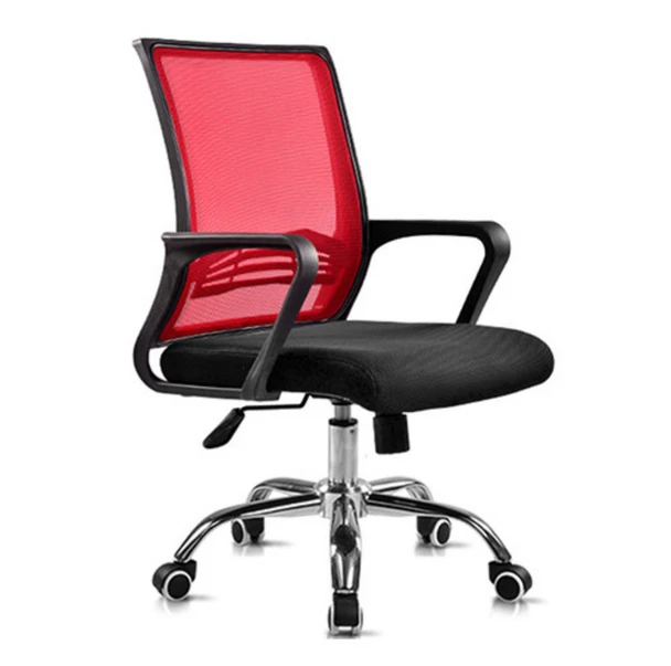 CHAIR OFFICE MESH BACK RED AND BLACK HONDUR GQF-OC8975