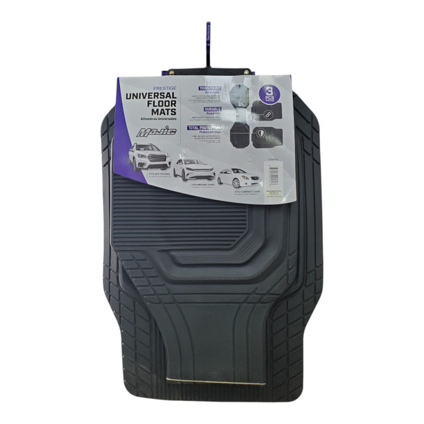 CAR MAT UNIVERSAL MAJIC 182 3PCS RUBBER BLACK 5-SEATERS +