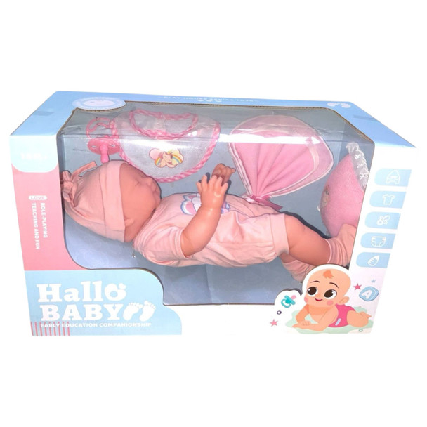 TOY DOLL 14" HALLO BABY SLEEPING SET TD8141-3