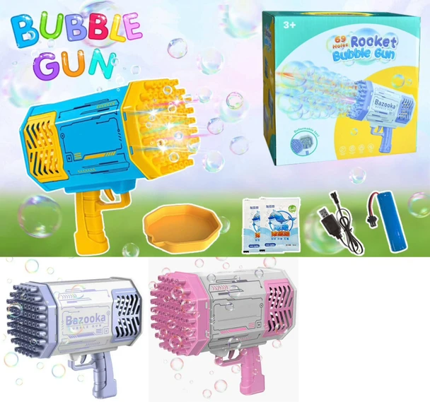 TOY BUBBLE MACHINE 518 ROCKET BUBBLE GUN BAZOOKA