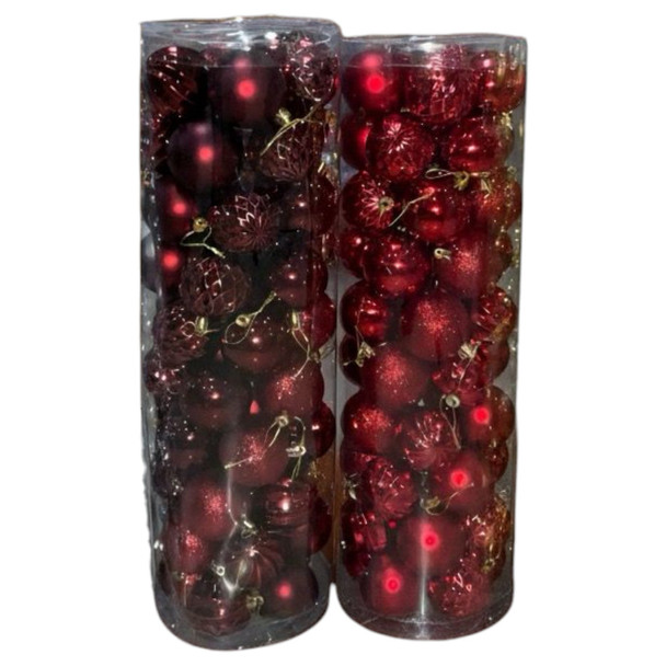 CHRISTMAS DECORATIONS BALLS SET SDQ-6198-Y53 6CM SOLD EACH