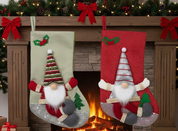 CHRISTMAS DECORATIONS STOCKING SDWZ-6237-Y53 38 X 22CM