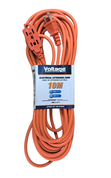 EXTENSION CORD OUTDOOR ORANGE 32FT/10M 10AMP VOLTAGE VT-OY-10M