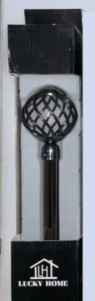 CURTAIN ROD LUCKY HOME 3/4" 66"-120" BLACK CLG-6627-Y54
