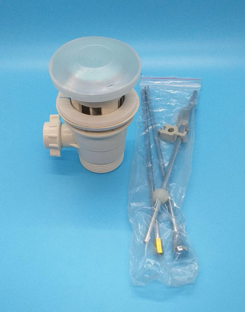 SINK WASTE 1 1/4" PVC POP UP WITH RODS ( WHITE BOX)