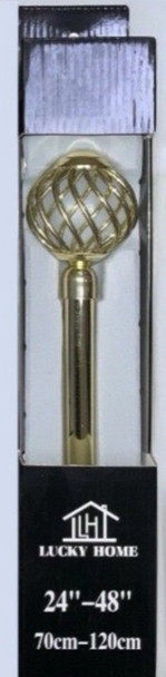 CURTAIN ROD LUCKY HOME 3/4" 24"-48" GOLD CLG-6627-Y54