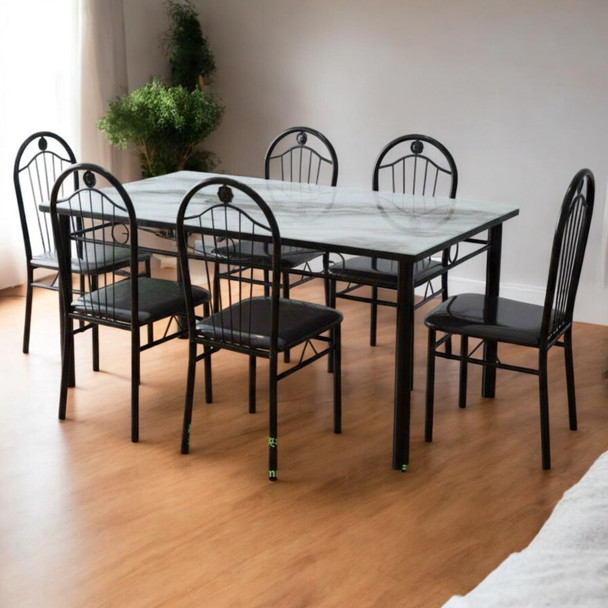 GLASS DINING TABLE CZ-6698-Y54 WITH 4 CHAIR SET