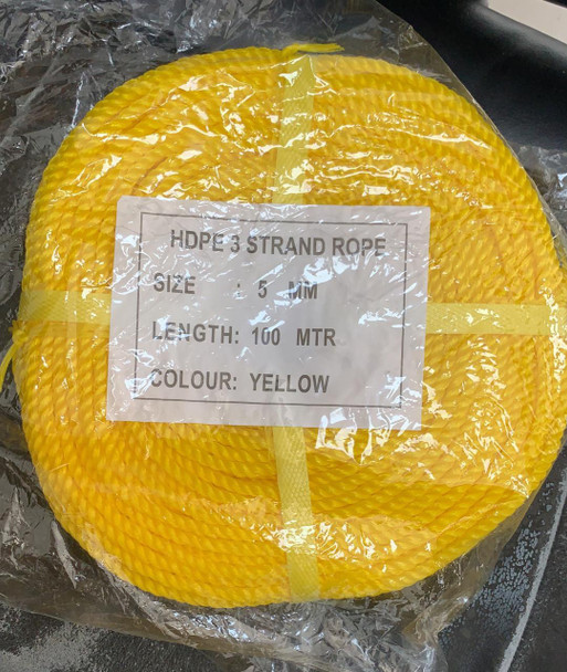 ROPE 5MM X 100 MTR ROLL HDPE (3LBS)