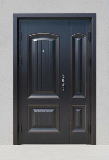 DOOR METAL WITH SIDE PANEL DESIGN BROWN FDM-5825-Y52 205X118X9CM