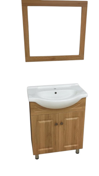 BATHROOM CABINET WITH MIRROR WHITE OAK NH C005-650MM 63.5X31.5X72CM
