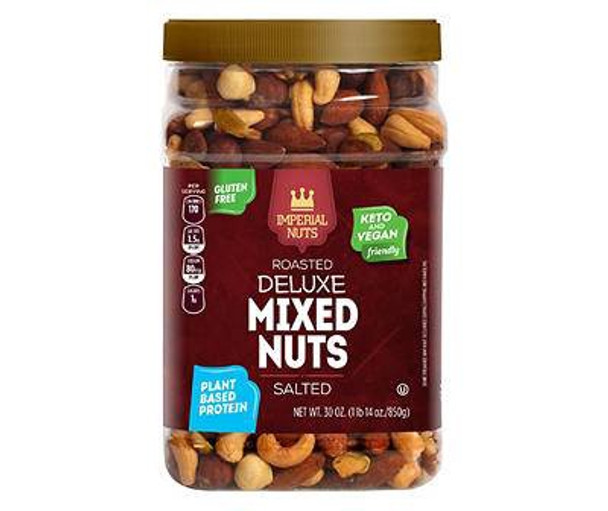 IMPERIAL NUTS ROASTED DELUXE MIXED NUTS SALTED 30oz 850g