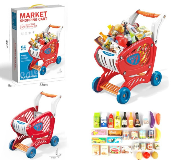 TOY MARKET SHOPPING CART 64PCS CF-81 FS-019 WONDER BABY