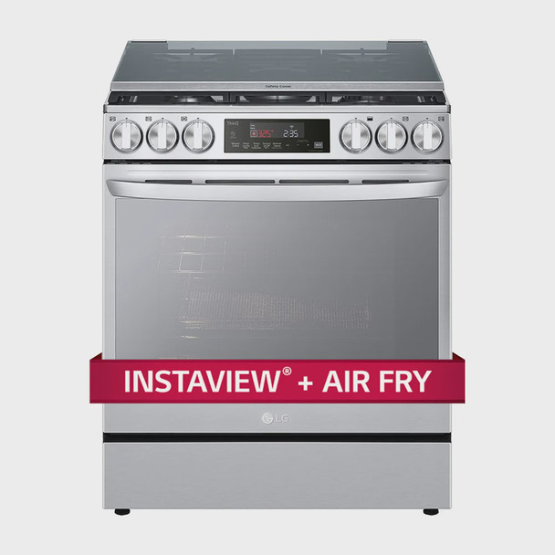 STOVE 5 BURNER LG 30" LRGL5847S WITH AIR FRYFER
