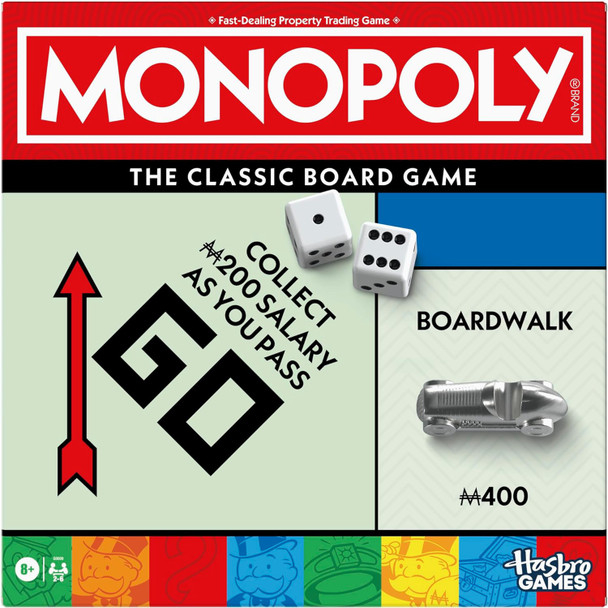 Game Monopoly Classic w/Storage Tray & Larger Tokens