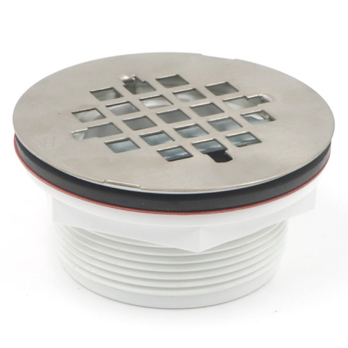 SHOWER DRAIN KIOTTO 4" PVC WITH STAINLESS STEEL TOP 2" PVC THREADED SPUD #SH50005