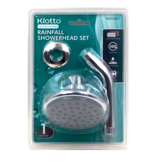 SHOWER HEAD 4" ROUND WITH ARM KIOTTO CHROME RS0160S1