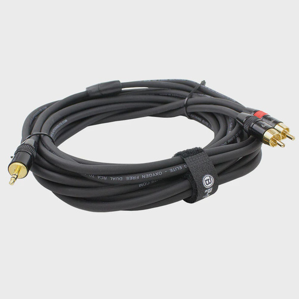 LEAD 1 3.5MM MALE STEREO TO 2 RCA MALE 10' IBKE-C2R35B-10 BLASTKING