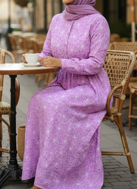 Dress Floral Print Lilac