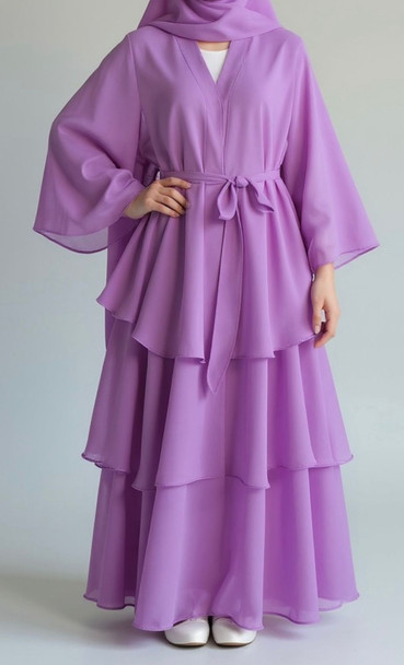 Gown Abaya Girls Tiered